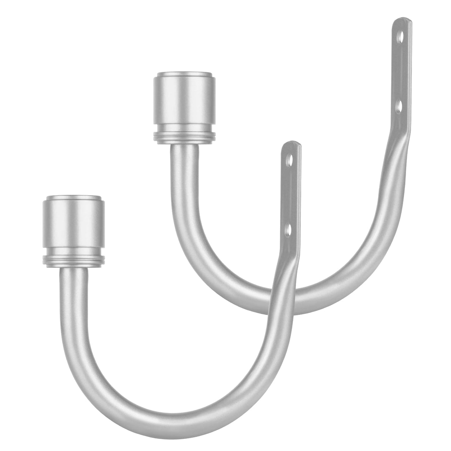 Curtain Holdbacks 2 Pack, HOTOZON Decorative Curtain Tieback with Screws Wall Mounted, Curtain Hooks for Drapes with Simple End Finials, Black (1 Pair/2 Pack), Large