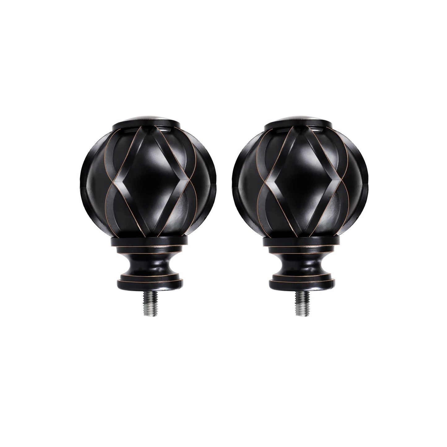 HOTOZON Antique Silver Replacement Finials for 3/4 and 5/8 Inch Diameter Curtain Rods, Samll Decorative Drapery Rod Finials, Set of 2 …