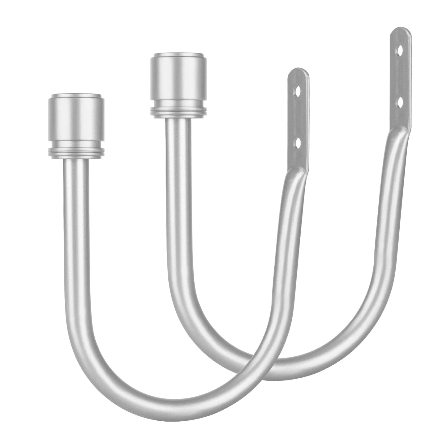 Curtain Holdbacks 2 Pack, HOTOZON Decorative Curtain Tieback with Screws Wall Mounted, Curtain Hooks for Drapes with Simple End Finials, Black (1 Pair/2 Pack), Large