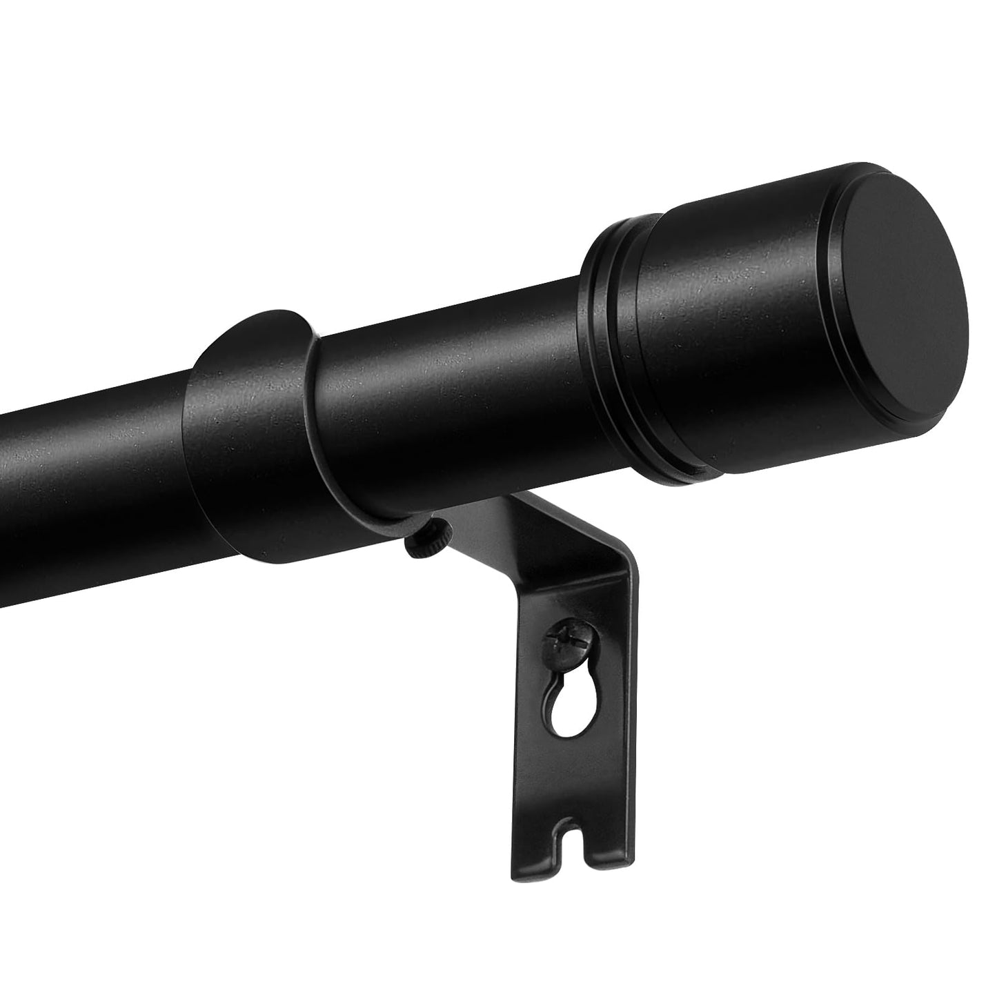 Curtain Rods No Drilling 32 to 86 Inch, HOTOZON 5/8 Inches No Drill Curtain Rods for Windows 55 to 82 Inches(4.5-6.8 ft), Renter Friendly Adjustable Small Drapery Rod for Lightweight Curtains, Black