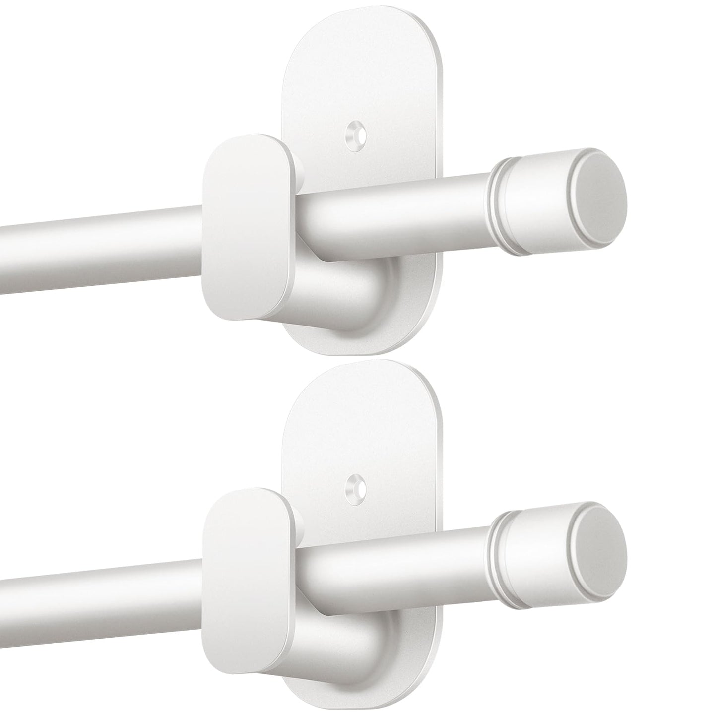 Curtain Rods No Drilling 32 to 86 Inch, HOTOZON 5/8 Inches No Drill Curtain Rods for Windows 55 to 82 Inches(4.5-6.8 ft), Renter Friendly Adjustable Small Drapery Rod for Lightweight Curtains, Black