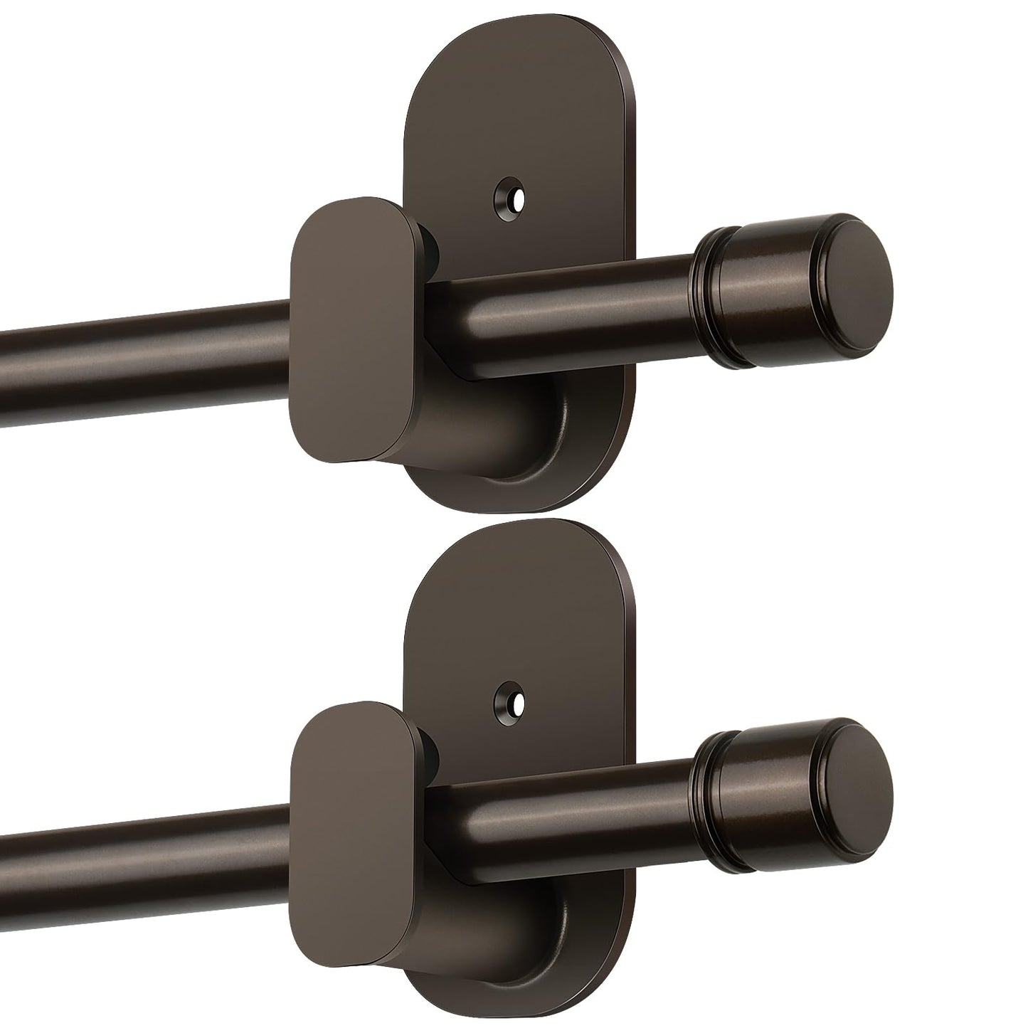 Curtain Rods No Drilling 32 to 86 Inch, HOTOZON 5/8 Inches No Drill Curtain Rods for Windows 55 to 82 Inches(4.5-6.8 ft), Renter Friendly Adjustable Small Drapery Rod for Lightweight Curtains, Black