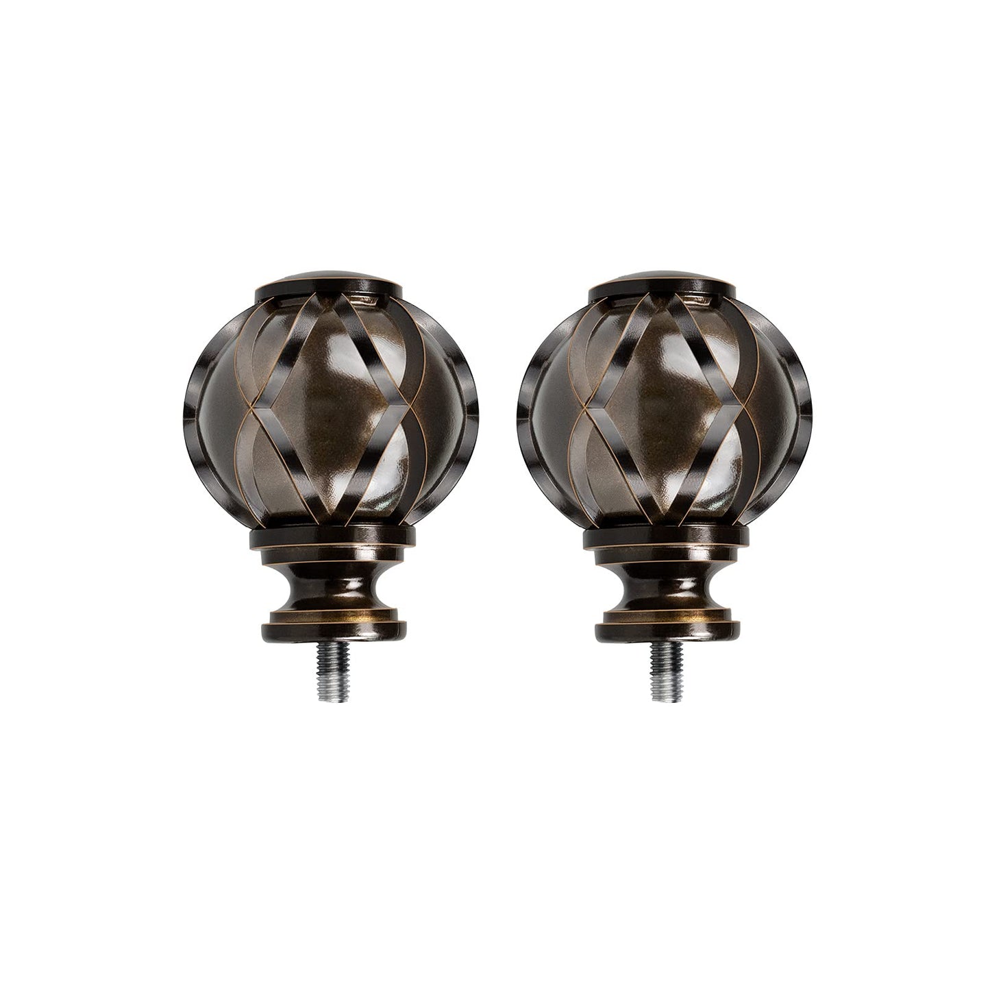 HOTOZON Antique Silver Replacement Finials for 3/4 and 5/8 Inch Diameter Curtain Rods, Samll Decorative Drapery Rod Finials, Set of 2 …
