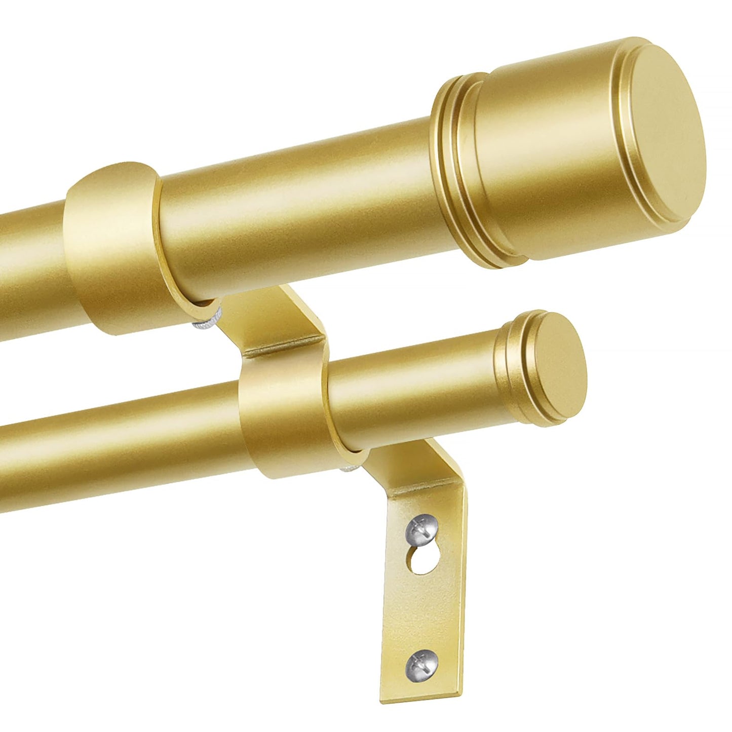 Double Curtain Rod 72 to 144 Inch, HOTOZON 1 Inch Heavy Duty Double Curtain Rods for Windows 60 to 140 Inches(5-11.6 ft), Telescoping Drapery Rod with Simple End Finials, Black