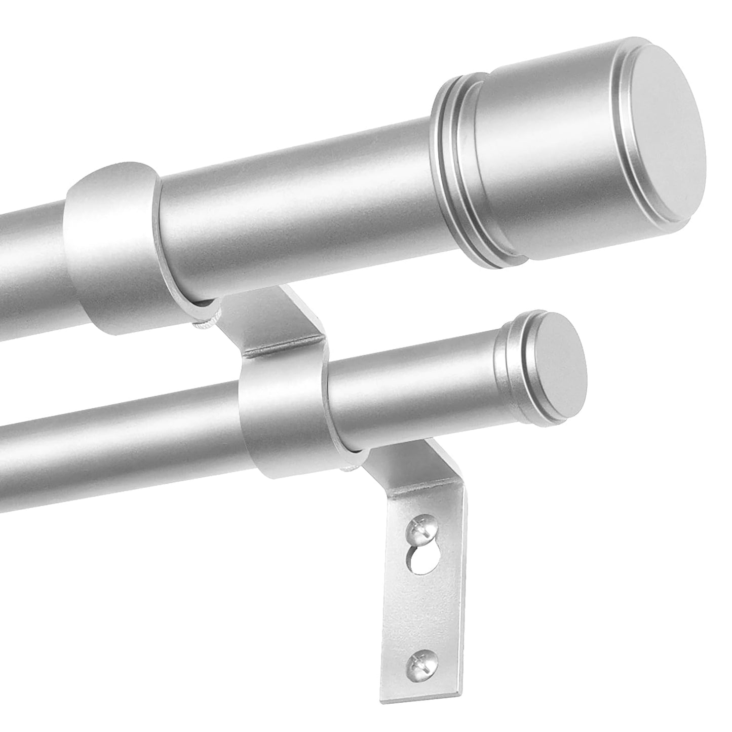Double Curtain Rod 72 to 144 Inch, HOTOZON 1 Inch Heavy Duty Double Curtain Rods for Windows 60 to 140 Inches(5-11.6 ft), Telescoping Drapery Rod with Simple End Finials, Black