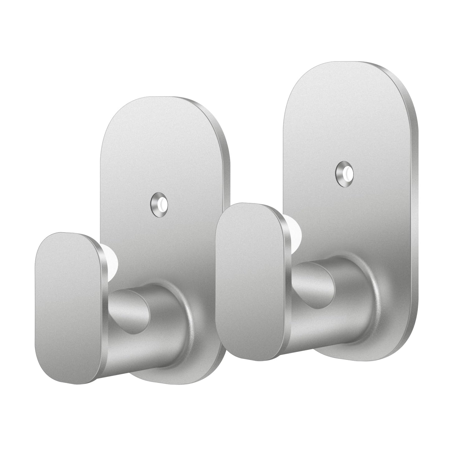HOTOZON No Drill Curtain Rod Brackets 2 Pack, Self Adhesive Curtain Rods Hooks for Poles 5/8 Inches & 4/8 Inches, Renter Friendly Curtain Rod Holders, White