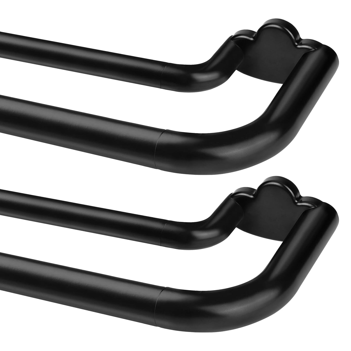 Double Curtain Rods 32 to 58 Inches, HOTOZON Blackout Double Curtain Rods for Windows 20 to 54 Inches (1.6-4.5 ft), 6/8 Inches Wrap Around Room Darkening Telescoping Drapery Rod, Black