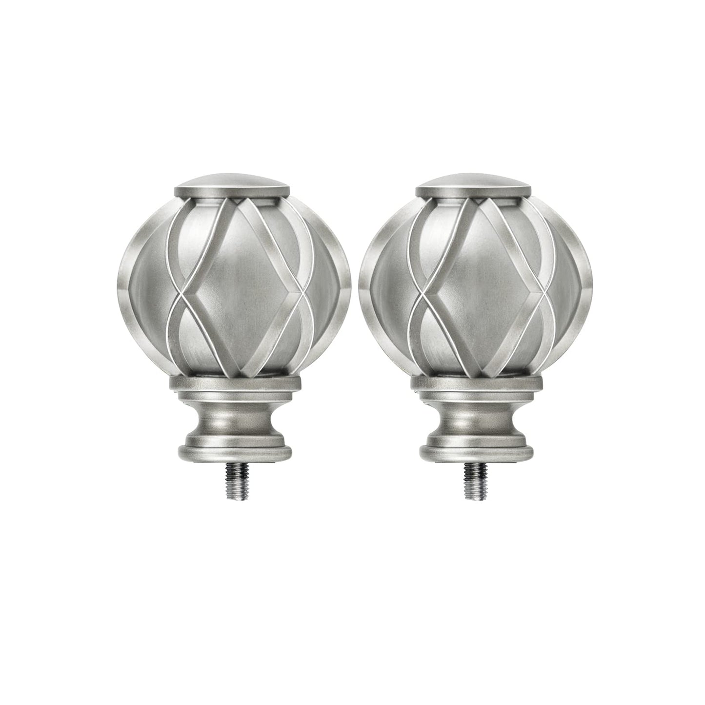 HOTOZON Antique Silver Replacement Finials for 3/4 and 5/8 Inch Diameter Curtain Rods, Samll Decorative Drapery Rod Finials, Set of 2 …