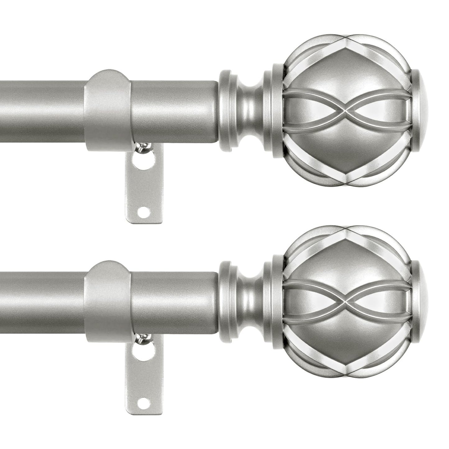 Bronze Curtain Rods 2 Pack, HOTOZON Curtain Rods for window 32 to 58 Inch, New Splicing Window Rod for Windows, 3/4 Inch Single Drapery Rod with Netted Finials