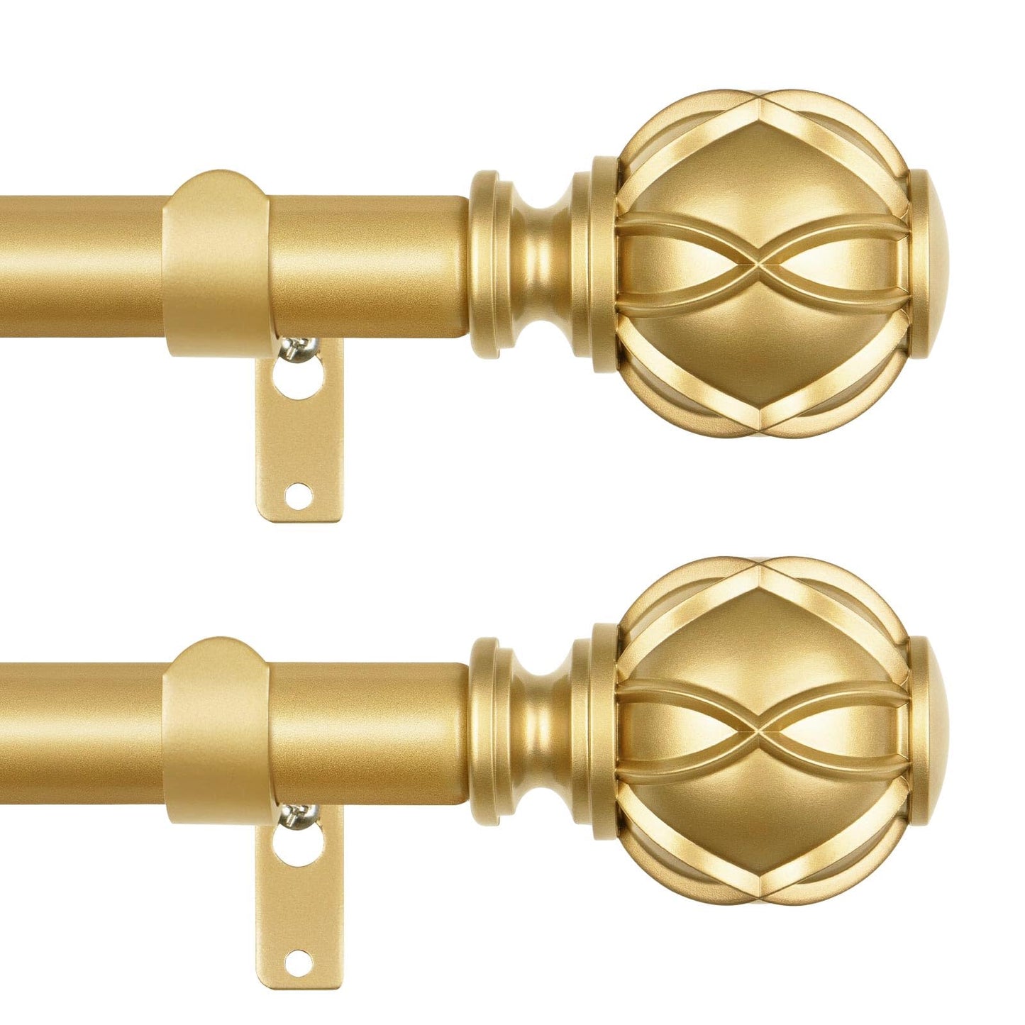 Bronze Curtain Rods 2 Pack, HOTOZON Curtain Rods for window 32 to 58 Inch, New Splicing Window Rod for Windows, 3/4 Inch Single Drapery Rod with Netted Finials