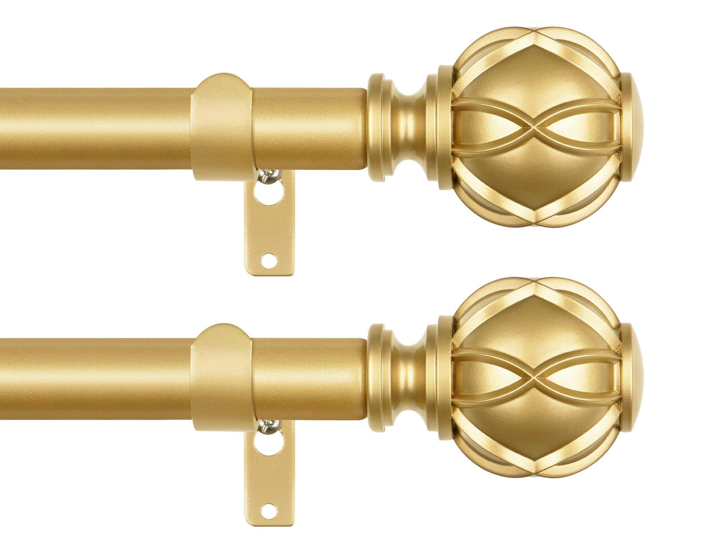 Bronze Curtain Rods 2 Pack, HOTOZON Curtain Rods for window 32 to 58 Inch, New Splicing Window Rod for Windows, 3/4 Inch Single Drapery Rod with Netted Finials