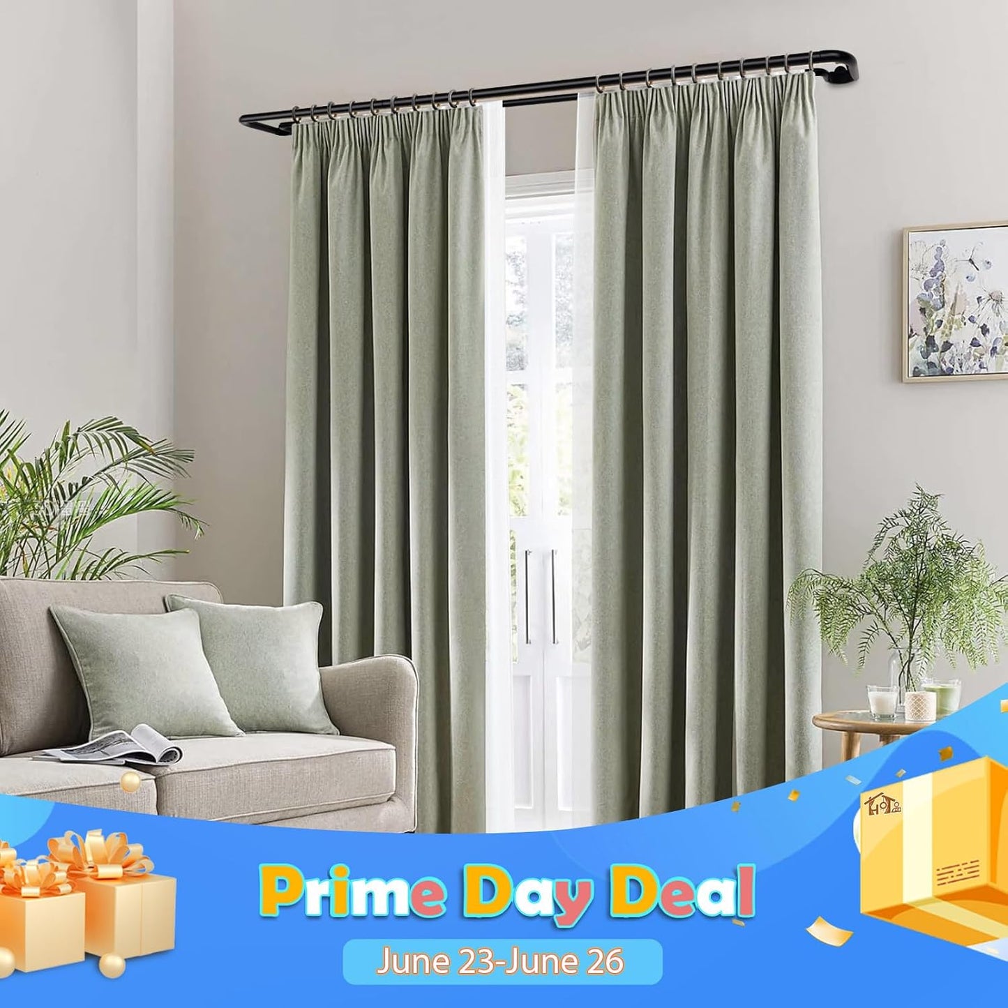 Double Curtain Rods 32 to 58 Inches, HOTOZON Blackout Double Curtain Rods for Windows 20 to 54 Inches (1.6-4.5 ft), 6/8 Inches Wrap Around Room Darkening Telescoping Drapery Rod, Black